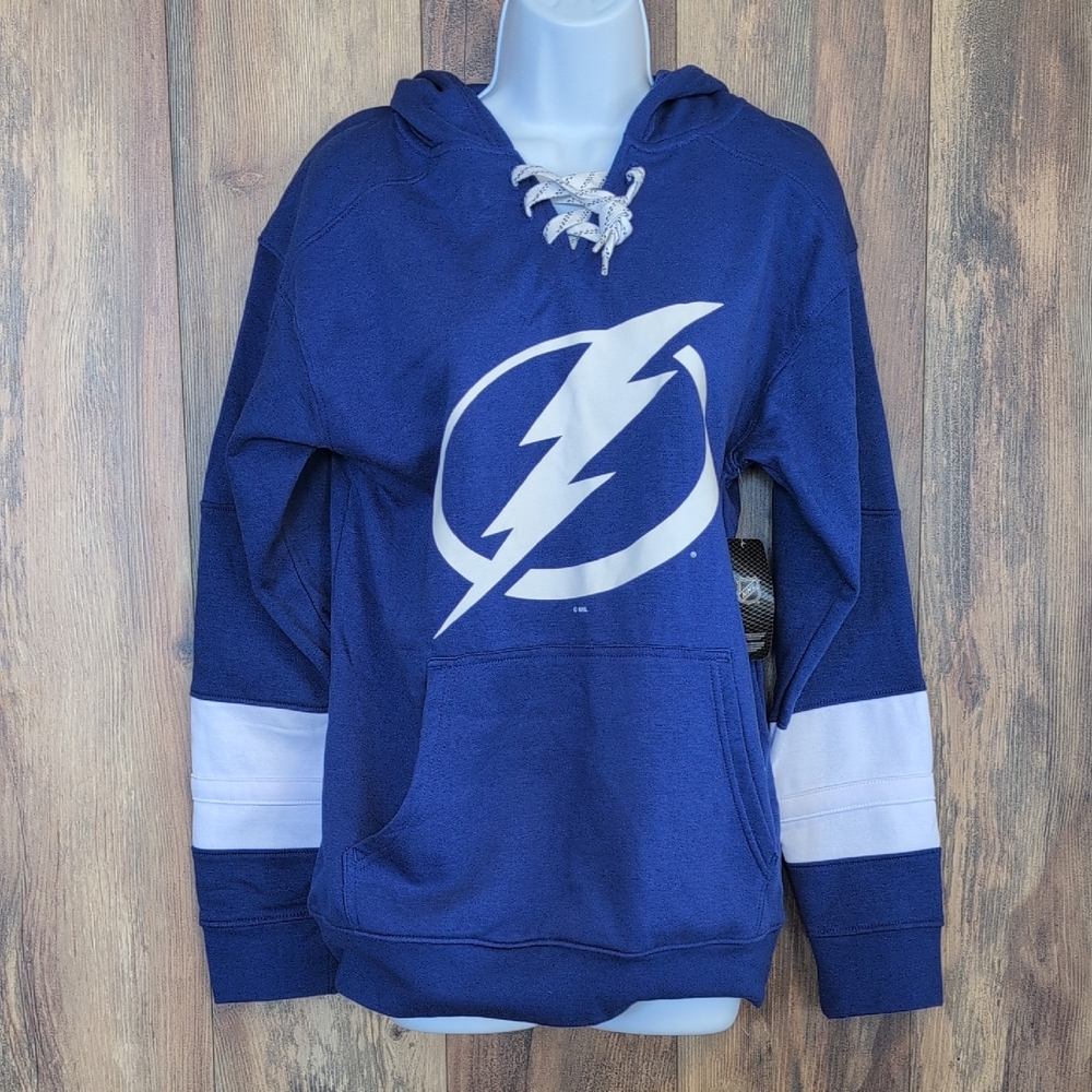 NHL Florida Tampa Bay Lightning Hoodie Lace Up Sweatshirt S            M176